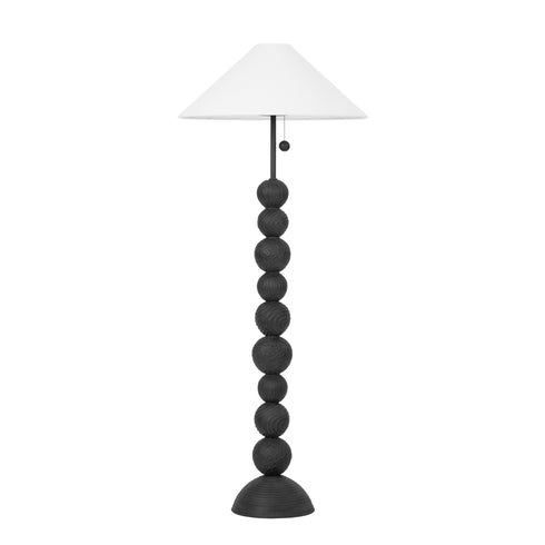Troy Miela FLOOR LAMP in Forged Iron/Ceramic Black Motif Finish Model: PFL1564-FOR/CBF