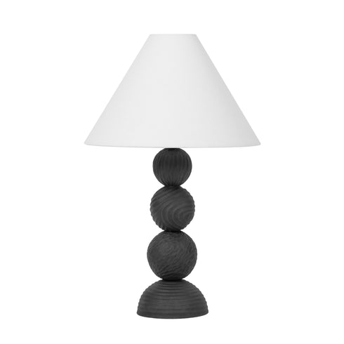 Troy Miela TABLE LAMP in Forged Iron/Ceramic Black Motif Finish Model: PTL1530-FOR/CBF