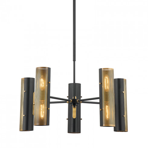 Troy Mikka 10 Light Chandelier Model: F5630-PBR/SBK