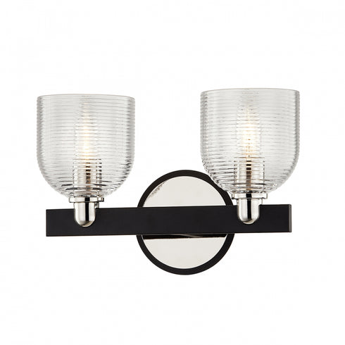 Troy Munich Bath and Vanity in Textured Black and Polish Nickel Finish Model: B7712-TBK/PN