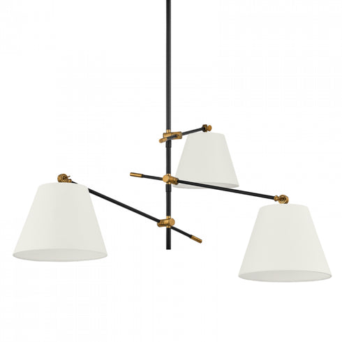Troy Navin 3 Light Chandelier Model: F2653-PBR/TBK