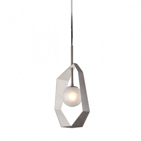 Troy Origami Pendant in Graphite With Silver Leaf Finish Model: F5533-GRA/SL/SS