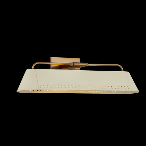 Troy Rowan Picture Light in Patina Brass and Soft Sand Finish Model: B1106-PBR/SSD