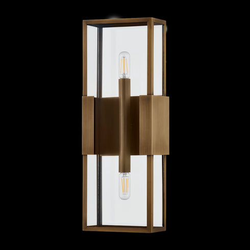 Troy SANTA CLARA EXTERIOR WALL SCONCE in Patina Brass Finish Model: B2918-PBR