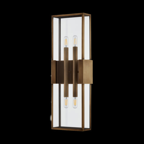 Troy SANTA CLARA EXTERIOR WALL SCONCE in Patina Brass Finish Model: B2924-PBR