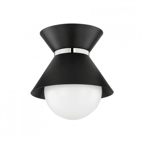 Troy Scout 1 Light Flush Mount Model: C8610-SBK/PN