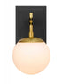 Varaluz Allie 1 Light Bath Blac Satin Brass Model: 352B01BLSB