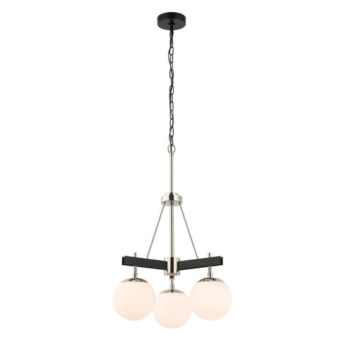 Varaluz Allie 3 Light Chandelier Blac Polished Model: 352C03BLPN