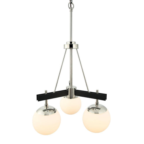 Varaluz Allie 3 Light Chandelier Blac Polished Model: 352C03BLPN