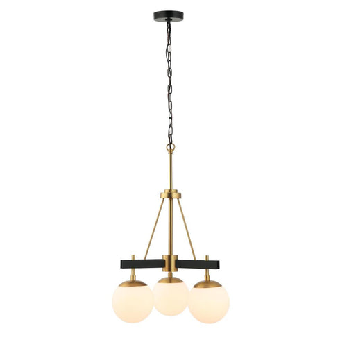 Varaluz Allie 3 Light Chandelier Blac Satin Brass Model: 352C03BLSB