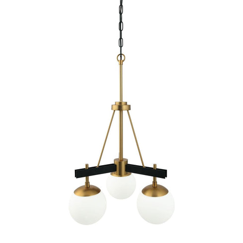 Varaluz Allie 3 Light Chandelier Blac Satin Brass Model: 352C03BLSB