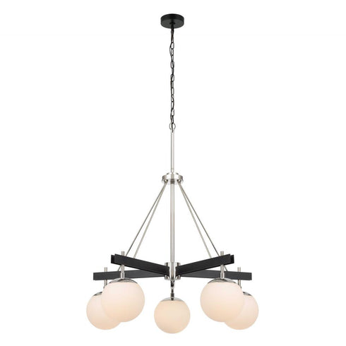 Varaluz Allie 5 Light Chandelier Blac Polished Model: 352C05BLPN