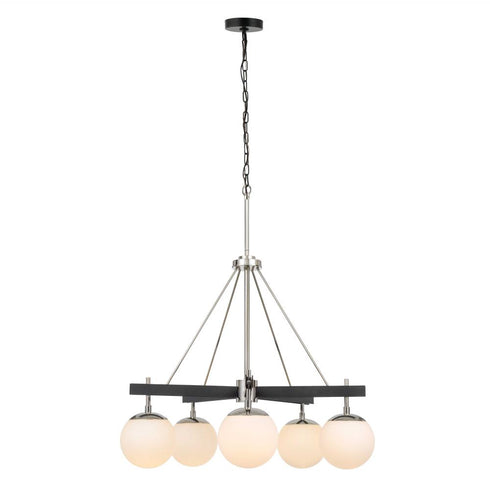 Varaluz Allie 5 Light Chandelier Blac Polished Model: 352C05BLPN