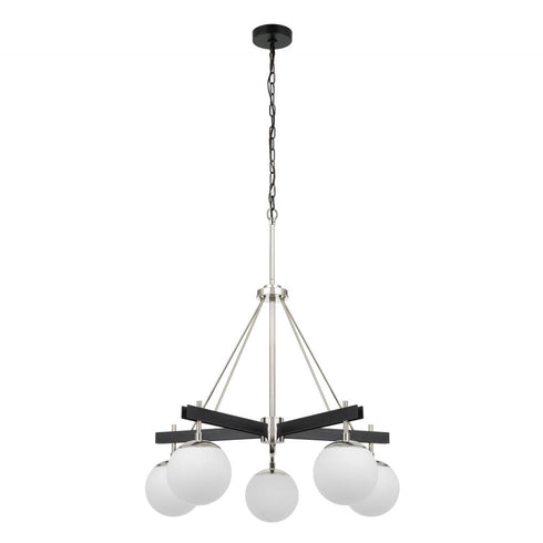 Varaluz Allie 5 Light Chandelier Blac Polished Model: 352C05BLPN