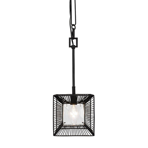 Varaluz Arcade 1 Light Mini Pendant Carbon Model: 366M01CB