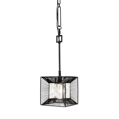 Varaluz Arcade 1 Light Mini Pendant Carbon Model: 366M01CB