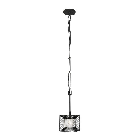 Varaluz Arcade 1 Light Mini Pendant Carbon Model: 366M01CB