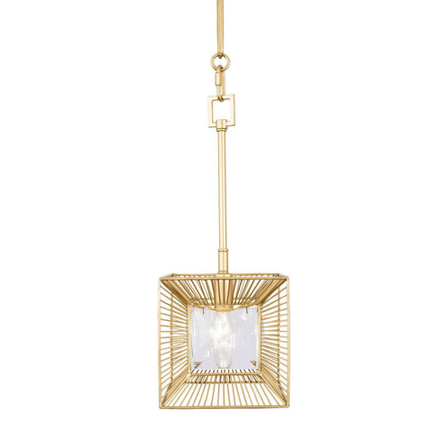 Varaluz Arcade 1 Light Mini Pendant French Gold Model: 366M01FG