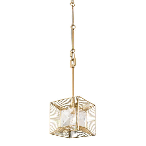 Varaluz Arcade 1 Light Mini Pendant French Gold Model: 366M01FG