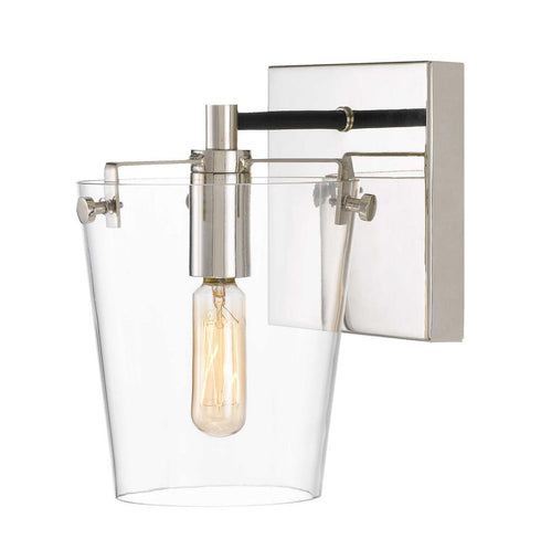 Varaluz Arlo 1 Light Bath Blac Polished Nickel Model: 351B01BLPN