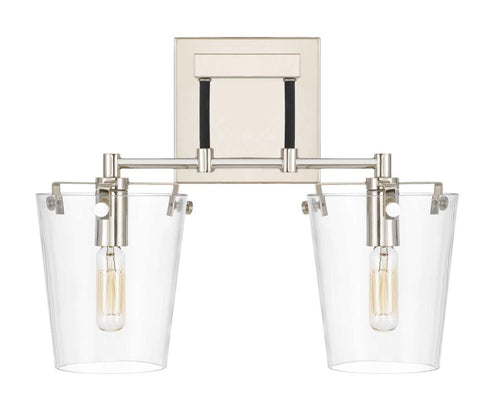 Varaluz Arlo 2 Light Wall Blac Polished Nickel Model: 351K02BLPN