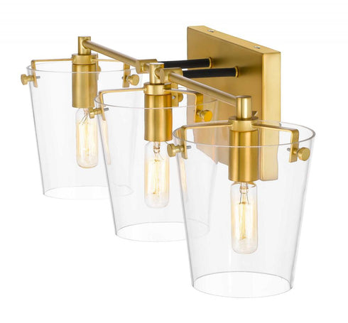 Varaluz Arlo 3 Light Bath Blac Satin Brass Model: 351B03BLSB