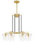 Varaluz Arlo 6 Light Chandelier Blac Brass Model: 351C06BLSB