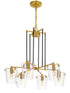 Varaluz Arlo 6 Light Chandelier Blac Brass Model: 351C06BLSB