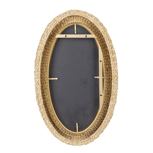 Varaluz Athena 24x40 Oval Wall Mirror French Gol Natural Seagrass in French Gold/Natural Seagrass Finish Model: 457MI24FGN