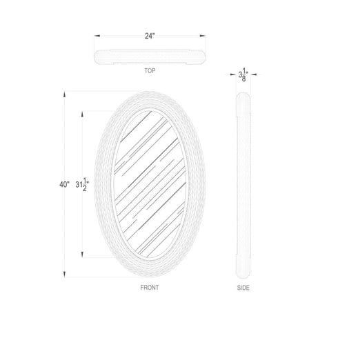 Varaluz Athena 24x40 Oval Wall Mirror French Gol Natural Seagrass in French Gold/Natural Seagrass Finish Model: 457MI24FGN