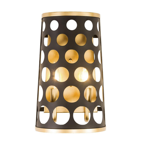 Varaluz Bailey 2 Light Wall Sconce Matte Blac Model: 346W02MBFG