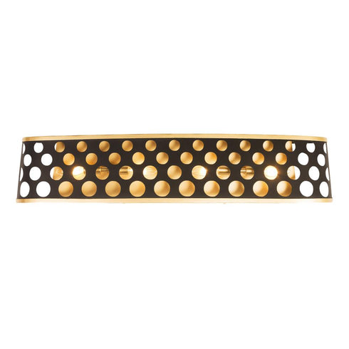Varaluz Bailey 4 Light Bath Matte Blac French Gold Model: 346B04MBFG