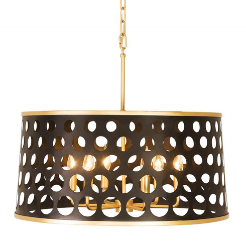 Varaluz Bailey 6 Light Pendant Matte Blac French Model: 346P06MBFG