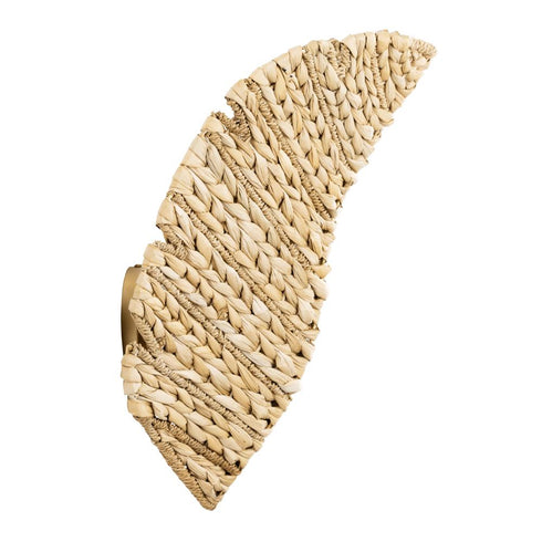 Varaluz Banana Leaf 2 Light Sconce French Gol Natural Seagrass in French Gold/Natural Seagrass Finish Model: 901K02FGN