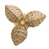 Varaluz Banana Leaf 3 Light Semi Flush French Gol Natural Seagrass in French Gold/Natural Seagrass Finish Model: 901S03FGN