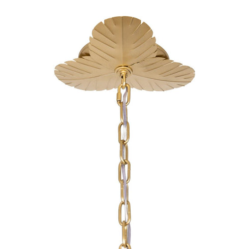 Varaluz Banana Leaf 6 Light Chandelier French Gol Natural Seagrass in French Gold/Natural Seagrass Finish Model: 901C06FGN