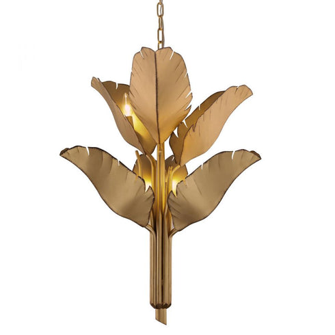Varaluz Banana Leaf 6 Light Chandelier Gold Model: 901C06GO