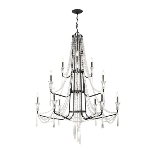 Varaluz Barcelona 12 Light 3 Tier Crystal Chandelier Model: 270C12OX