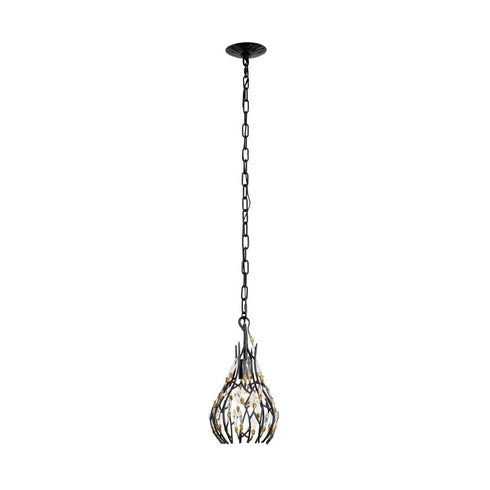 Varaluz Bask 1 Light Crystal Mini Pendant Matte Model: 271M01MBFG