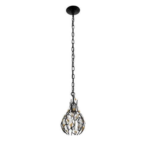 Varaluz Bask 1 Light Crystal Mini Pendant Matte Model: 271M01MBFG