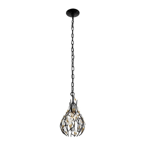 Varaluz Bask 1 Light Crystal Mini Pendant Matte Model: 271M01MBFG