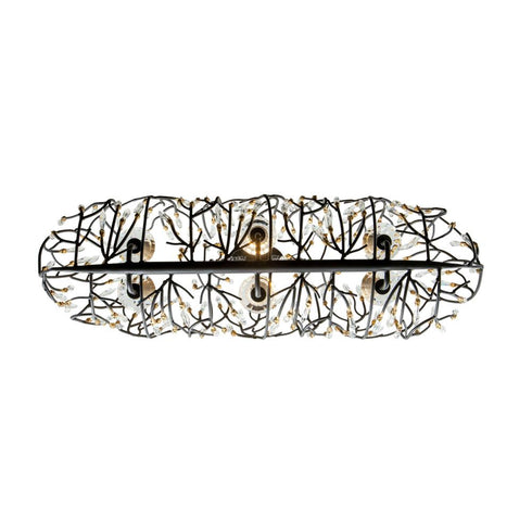 Varaluz Bask 6 Light Crystal Linear Pendant Matte Model: 271N06MBFG