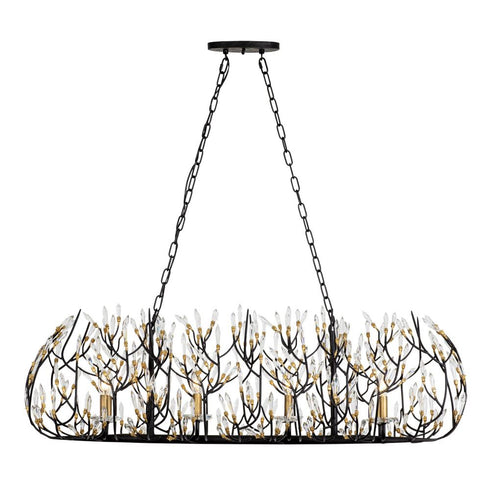 Varaluz Bask 8 Light Crystal Linear Pendant Matte Model: 271N08MBFG