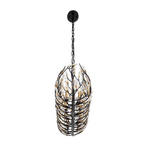 Varaluz Bask 8 Light Crystal Linear Pendant Matte Model: 271N08MBFG