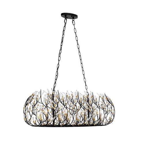 Varaluz Bask 8 Light Crystal Linear Pendant Matte Model: 271N08MBFG