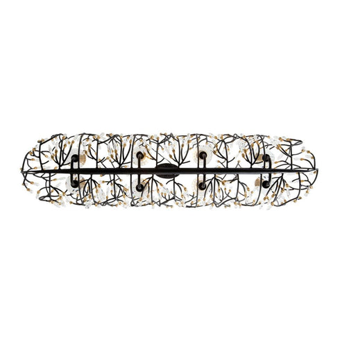 Varaluz Bask 8 Light Crystal Linear Pendant Matte Model: 271N08MBFG
