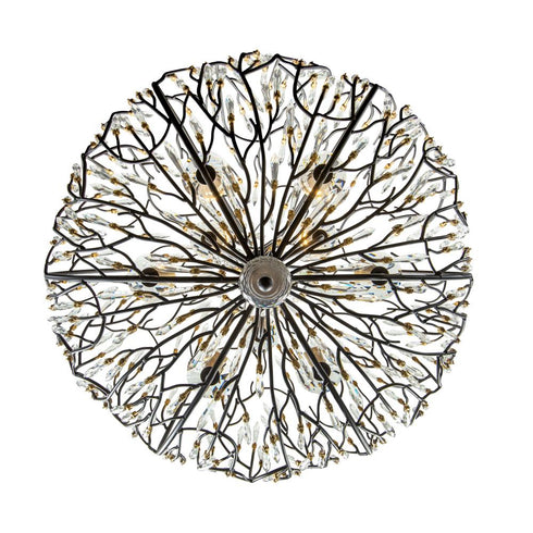Varaluz Bask 9 Light Crystal Pendant Matte Blac Model: 271P09MBFG
