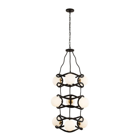 Varaluz Black Betty 9 Light 3 Tier Foyer Carbo Model: 374F09CBFG