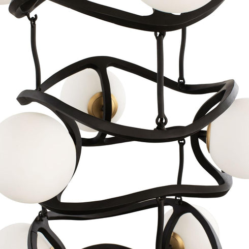 Varaluz Black Betty 9 Light 3 Tier Foyer Carbo Model: 374F09CBFG