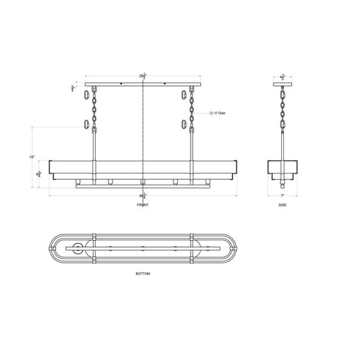 Varaluz Blonde Moment 5 Light Linear Pendant Matte Model: 389N05MBHN